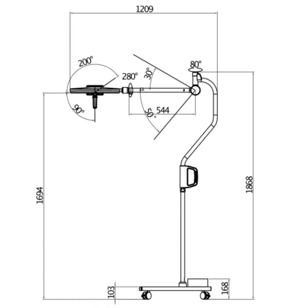 Lampa zabiegowo-operacyjna bezcieniowa S300M przejezdna